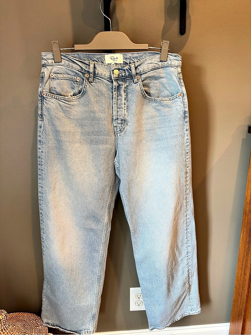 Rails Denim Light Wash High Rise Relaxed Wide Leg Jeans